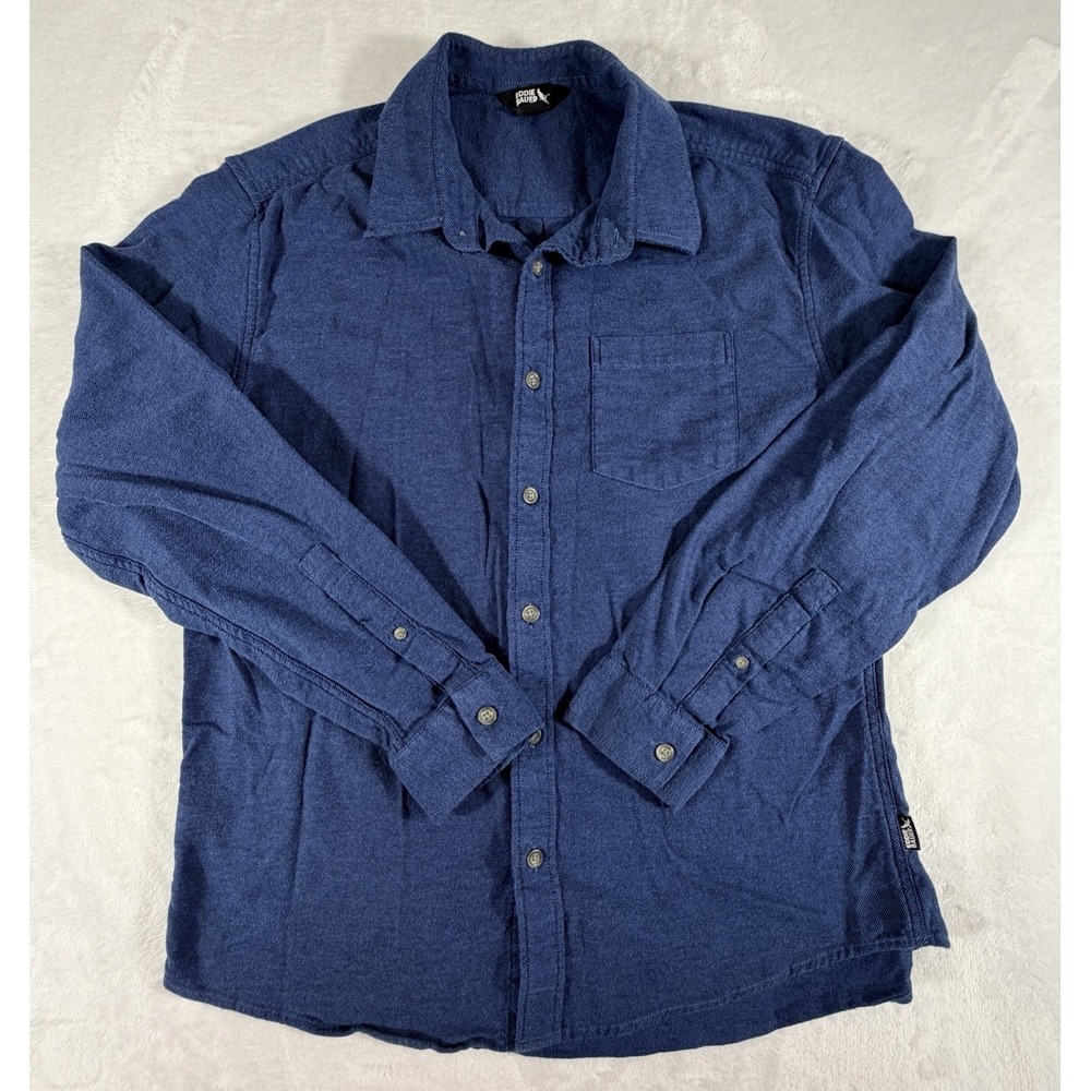 Eddie Bauer Shirt Men's Sz L Blue Flannel Denim Pockets Casual Travel Workwear